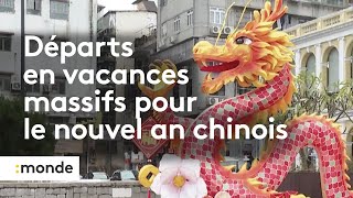 Nouvel An chinois  de nombreux départs en vacances pour célébrer lannée du dragon [upl. by Leiad]