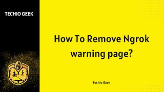 How To Remove Ngrok warning page [upl. by Hills]