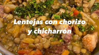 Cómo hacer lentejas colombianas  Con chicharrón y chorizo [upl. by Agrippina80]