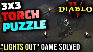 Cellar 3x3 Torch Puzzle SOLUTION  Diablo 4 [upl. by Cence]