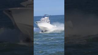 4 Outboard Powerhouse Meets Some Rougher Manasquan Inlet Surf [upl. by Alleacim171]