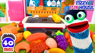 Fizzy Cooks Pretend Food For BBQ Thanksgiving And Breakfast  Fun Compilation For Kids [upl. by Harhay892]