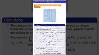 Inverted UTube Manometer manometer fluidmechanics chemicalengineering fluid fluidpressure [upl. by Mcbride]