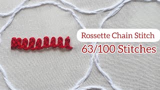 How to Embroider Rosette Chain StitchEmbroidery for Beginners 63100 Stitches [upl. by Yort]