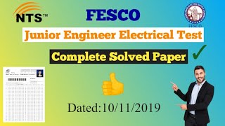 FESCO junior Engineer test 2019  NTS FESCO SDO past paper 2019 [upl. by Shaughnessy564]