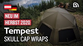 Trakker ProduktTeaser Tempest Skull Cap Wraps  Overwrap  Zelt  Karpfenangeln [upl. by Sucramrej667]