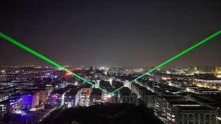 40Watt green laser video recorded by drone [upl. by Manas]