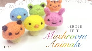 DIY Mushroom Animals  Cute Felting ASMR Video [upl. by Yenffit905]