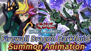 遊戲王 DUEL LINKS 帥到炸裂 WCS 2024 紀念卡 防火牆龍 暗流體 召喚動畫 Firewall Dragon Darkfluid ​Summon Animation [upl. by Nrol822]