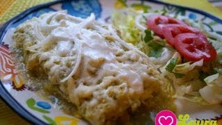 Como hacer ENCHILADAS SUIZAS ¡Sin freír ♥ Las Recetas de Laura [upl. by Elgna]