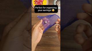 Transform your grocery mesh bags into the perfect earring organizer 🤭 DIY EarringOrganizor [upl. by Ula444]