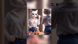 Kittens do makeup cat catlover kitten catshorts cute cattales catstoys ai smartcat [upl. by Yduj]