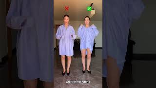 Shirt dress hacks How to make a dress out of a shirt [upl. by Yerdna]