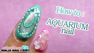 How to do an aquarium nail on the full nail  water nail [upl. by Nosreg]