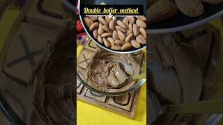 ⚠️ correct way to melt chocolate  Double boiler method  shaanscorner shorts viralshorts [upl. by Ennahgem]