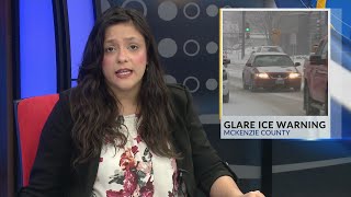 Glare ice warnings along North Dakota Highway 23 [upl. by Margette]