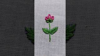 Flower embroidery design for beginnershand embroideryTulip stitchembroideryyoutubevideoshorts [upl. by Nayb]