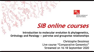 Introduction to molecular evolution amp phylogenetics Orthology amp Paralogy Comparative Genomics 13 [upl. by Serica]