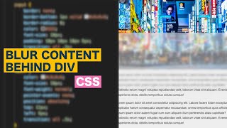 Blur content behind div with CSS [upl. by Zerat530]