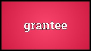 Grantee Meaning [upl. by Ahsinyt]