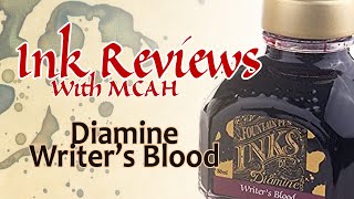 Ink Review Diamine Writer’s Blood Fountain Pen Ink [upl. by Okimuk]