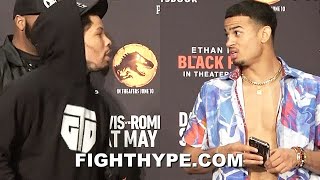 GERVONTA DAVIS amp ROLLY ROMERO GO AT IT ON SIGHT TRADE WORDS ON LATE ARRIVAL TO PRESS CONFERENCE [upl. by Oicnoel]