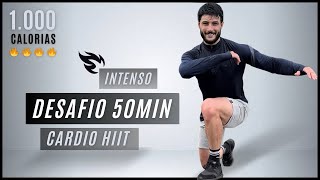 Treino Hiit de 50 MIN para gastar 1000 calorias  sem repetições sem equipamentos em casa [upl. by Haelhsa672]