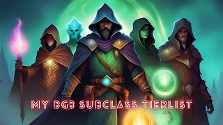 My BG3 Subclass Tier List 2024 [upl. by Knox367]