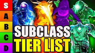 The ULTIMATE PVE Subclass Tier List Lightfall Launch Edition  Destiny 2 [upl. by Orton804]