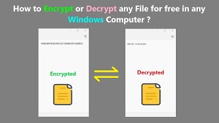 How to Encrypt or Decrypt any File for free in any Windows Computer [upl. by Bohs]