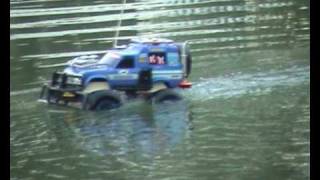 Gig NIKKO Kaiman 4WD  Vintage RC Amphibious Truck Vehicle Test In Lake [upl. by Dnumyar]