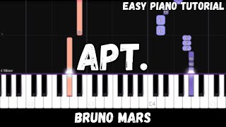 Rosé amp Bruno Mars  APT Easy Piano Tutorial [upl. by Kahl844]