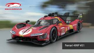 ckmodelcarsvideo Ferrari 499P 51 Sieger 24h LeMans 2023 Pier Guidi Calado Giovinazzi Bburago [upl. by Kier10]