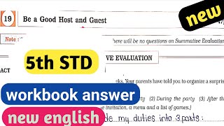 Class 5 English Chapter 19 Be a Good Host and Guest Workbook Answers  5th STD English Solutions [upl. by Daph]