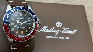 Mathey Tissot Vintage Pepsi Bezel Men’s Watch H900ALR Unboxing UnboxWatches [upl. by Gilboa]