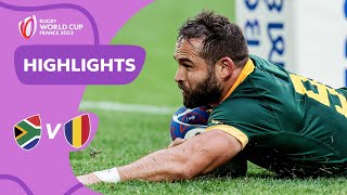 Reinach amp Mapimpi bag hattricks  South Africa v Romania  Rugby World Cup 2023 Highlights [upl. by Darrill]