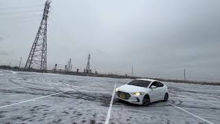 2018 hyundai Elantra FWDsnow day drifting [upl. by Trenna160]