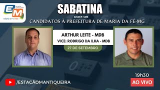 Sabatina com os Candidatos Ã Prefeitura de Maria da FÃ© Arthur Leite MDB e Rodrigo da Ilha MDB [upl. by Htessil925]