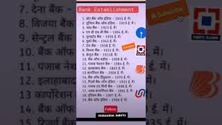 Bank establishment  easylearning generalknowledge [upl. by Almita]