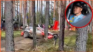 Esapekka Lappi Crashes 🔴 Out of Rally Finland 2024 After Hitting Tree 🌲💥FIA WRC 2024 [upl. by Caesar278]