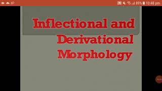 Inflectional and Derivational Morphology [upl. by Menis]