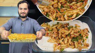 White Sauce Pasta And Chicken Bake  Creamy Bechamel Sauce [upl. by Gaul]