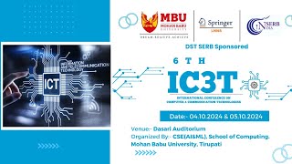 6th International Conference IC3T 2024  Department of AIampML  MBU  Live [upl. by Nnylacissej286]