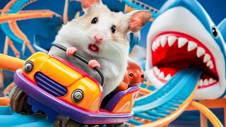 🐹 Hamster’s Daring Escape Car Traps on the Railway Maze  Adorable Hamster Adventures [upl. by Margette467]