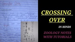 CROSSING OVER IN HINDI crossingovernotes geneticsnotes bsczoology zoology ZOOLOGYNOTES bio [upl. by Kudva]