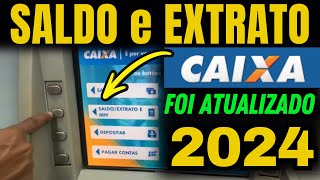 Como ver o saldo e retirar extrato no caixa eletrônico da caixa econômica 2024 [upl. by Naxor590]