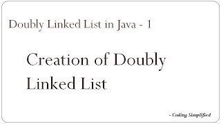 Doubly Linked List in Java 1  Creation of Doubly Linked List [upl. by Rehpotirhc]