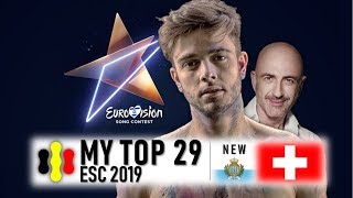 ESC 2019  My top 29 [upl. by Whatley]