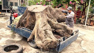 A Masterpiece Of Art From A Large Tree Stump  That Is An Excellent Tea Table [upl. by Yra]