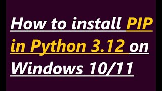 How to install pip in python 3124 [upl. by Dirraj346]